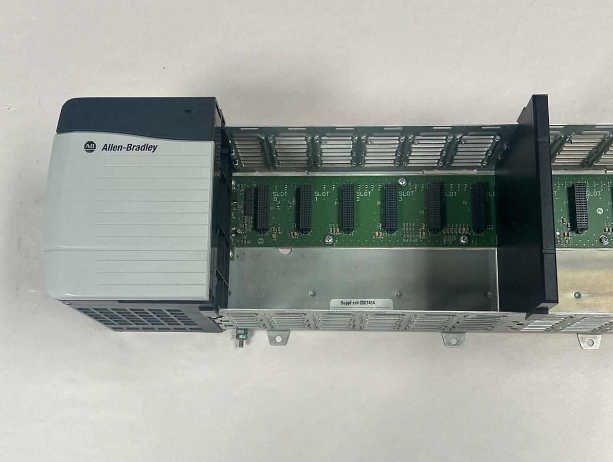 Used ALLEN BRADLEY,1756-A13,13 SLOT CHASSIS W/ 1756-PA72 POWER SUPPLY