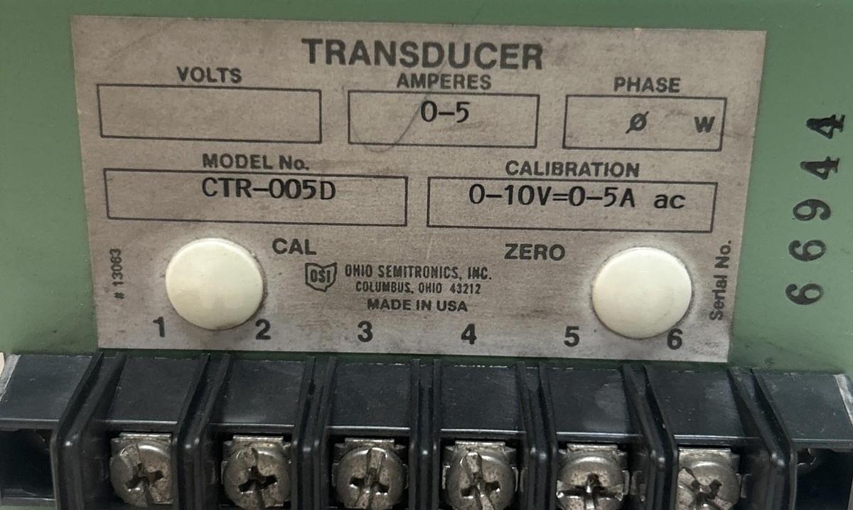 Used OHIO SEMITRONICS,CTR-005D,TRANSDUCER