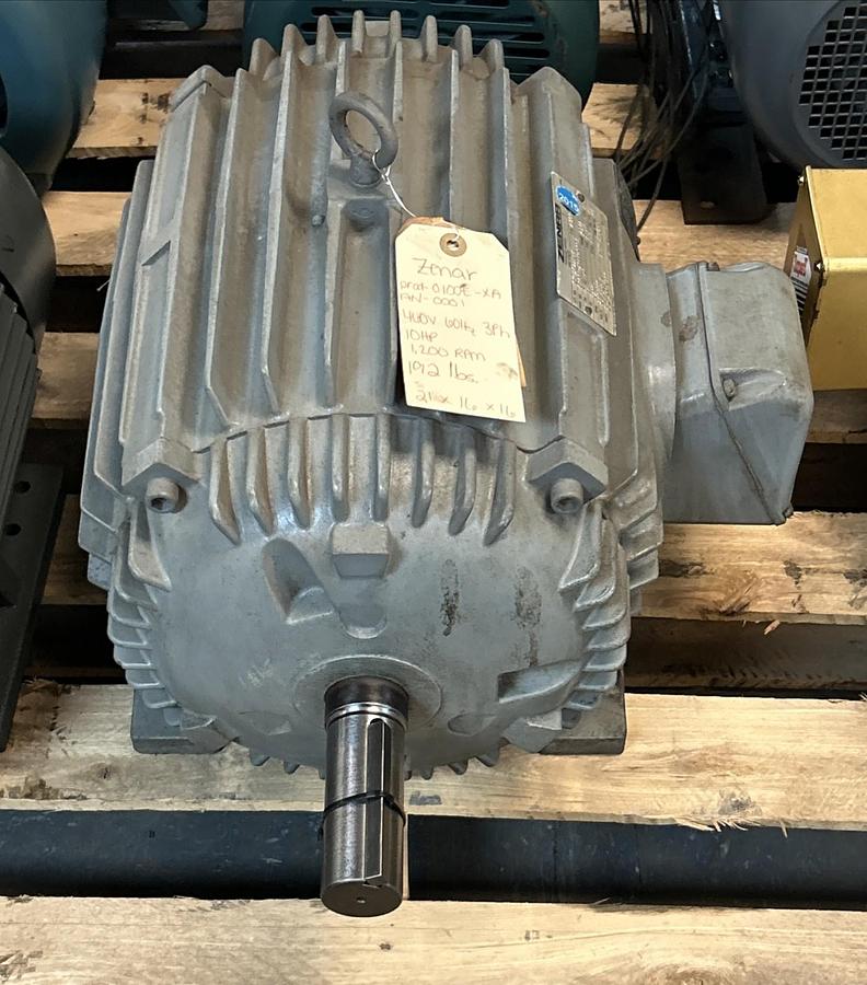Used ZENAR,0100E-ZAAN-0001,MOTOR 10HP 1200RPM 230/460V 3PH 256T FRAME