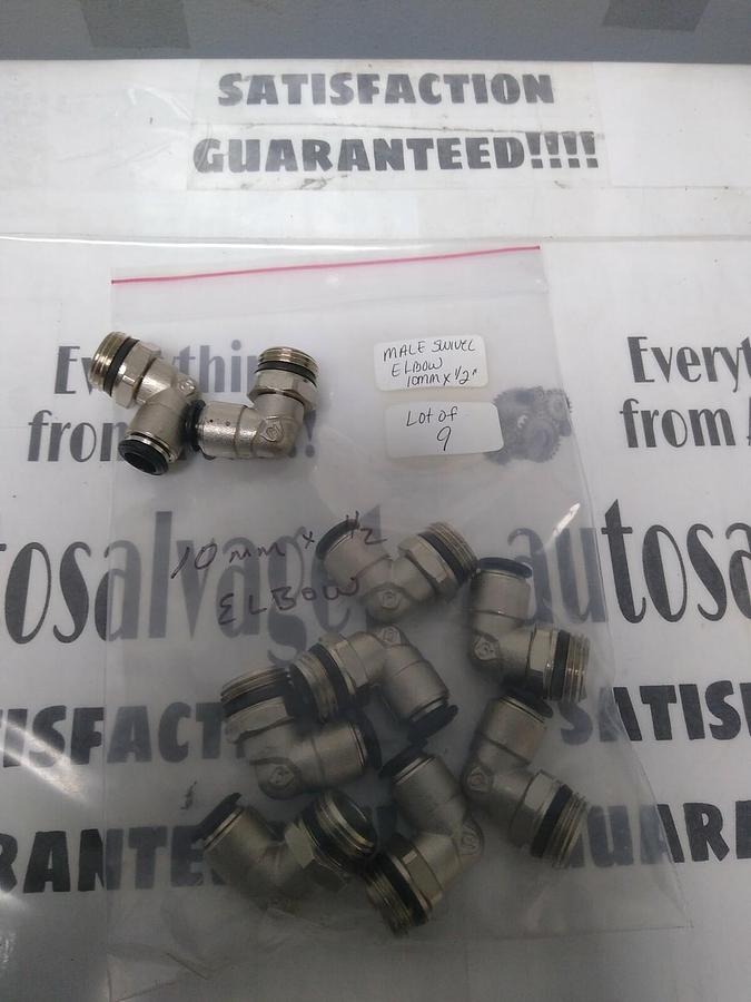 UNBRANDED,NA,TUBE MALE SWIVEL ELBOW 10MMX1/2 IN LOT OF 9 NOS