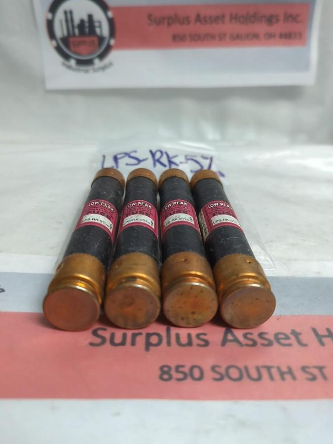 Used COOPER BUSSMANN,LPS-RK-5-6/10,LOW-PEAK 5-6/10 AMP FUSE LOT OF 4 PRE-OWNED