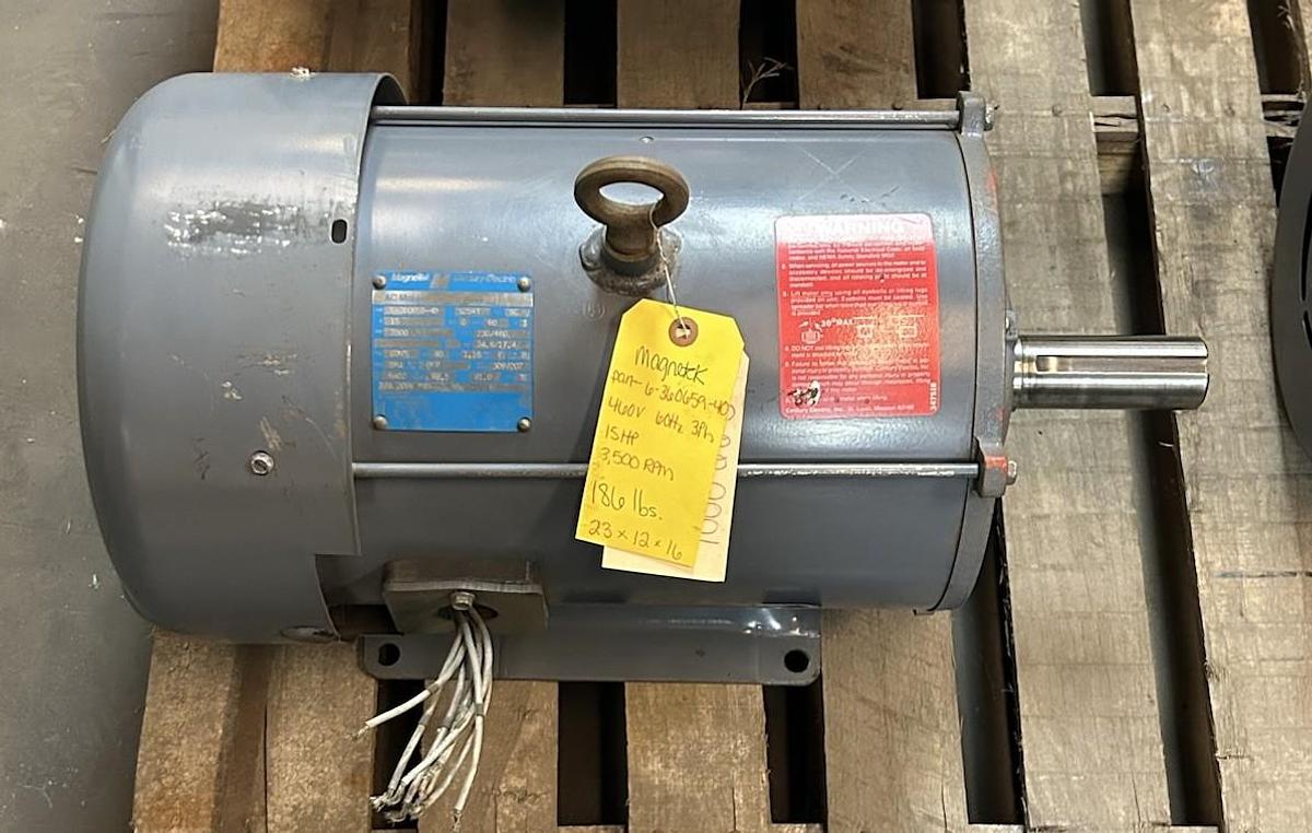 Used MAGNETEK,6-360659-40,AC MOTOR 15HP 230/460V 3500RPM 3PH S254T FRAME