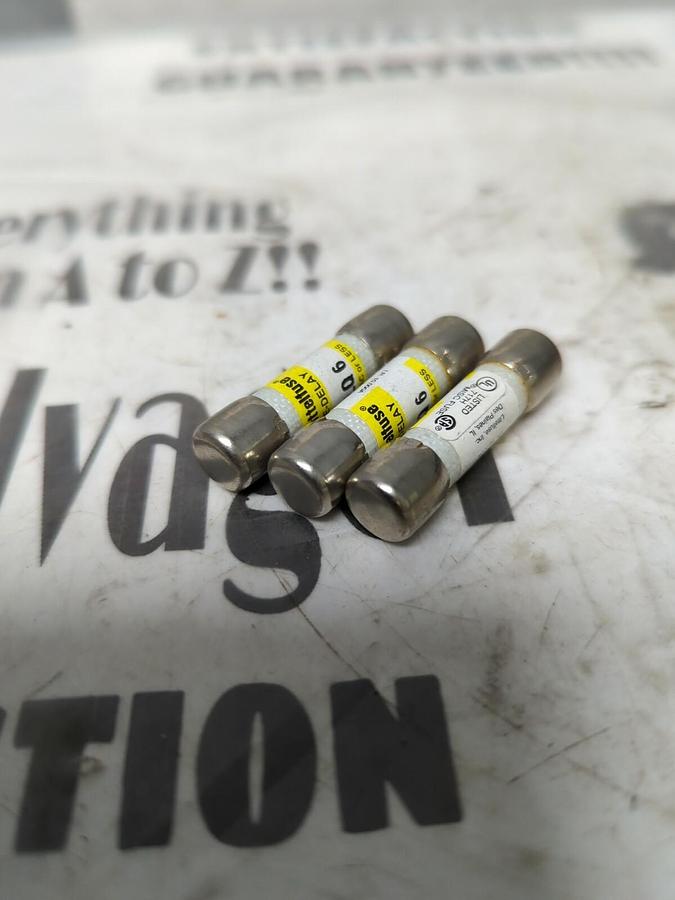 LITTELFUSE,FLQ-6,TIME DELAY 6 AMP FUSE LOT OF 3 NOS