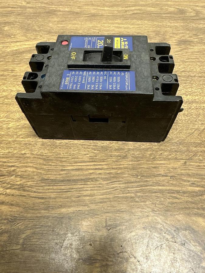 Used Mitsubishi,NF30-SS,20 Amp 3 Pole Circuit Breaker
