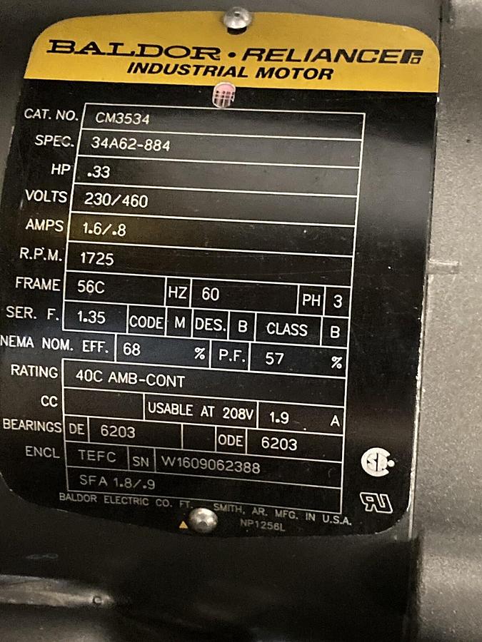 Used Lightnin,6248,3-Phase Mixer 0.33Hp Converted 110V by SMVector Lenxe AC Tech