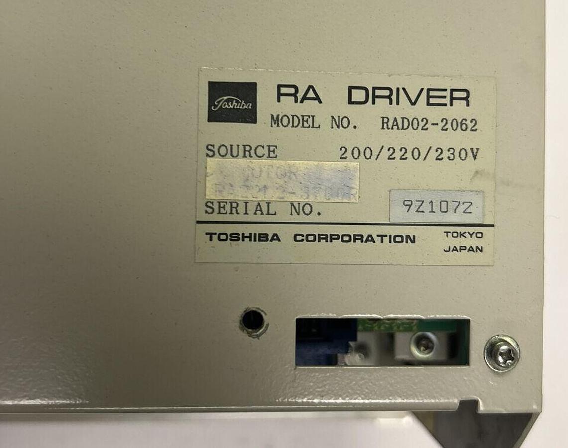 Used TOSHIBA,RAD02-2062,RA DRIVER SERVO DRIVE 200/220V