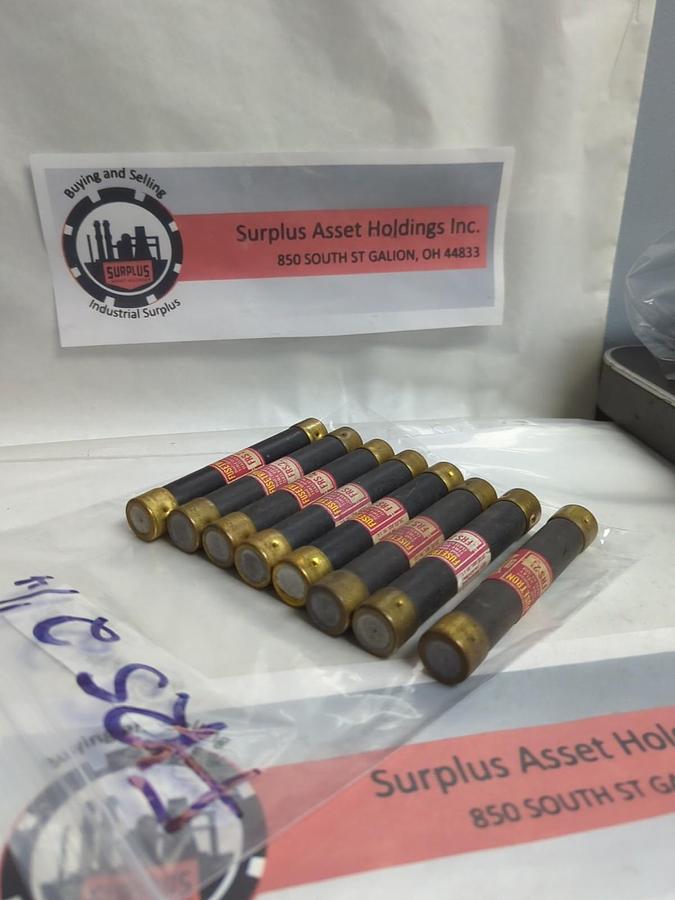 Used COOPER BUSSMANN,FRS-2-1/4,FUSETRON 2-1/4 AMP FUSE LOT OF 8 PRE-OWNED