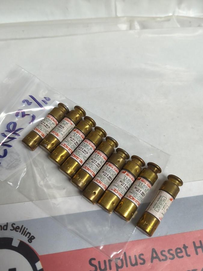 Used RELIAIANCE,ECNR-3-2/10,TIME-DELAY 3-2/10 AMP FUSE LOT OF 9 PRE-OWNED