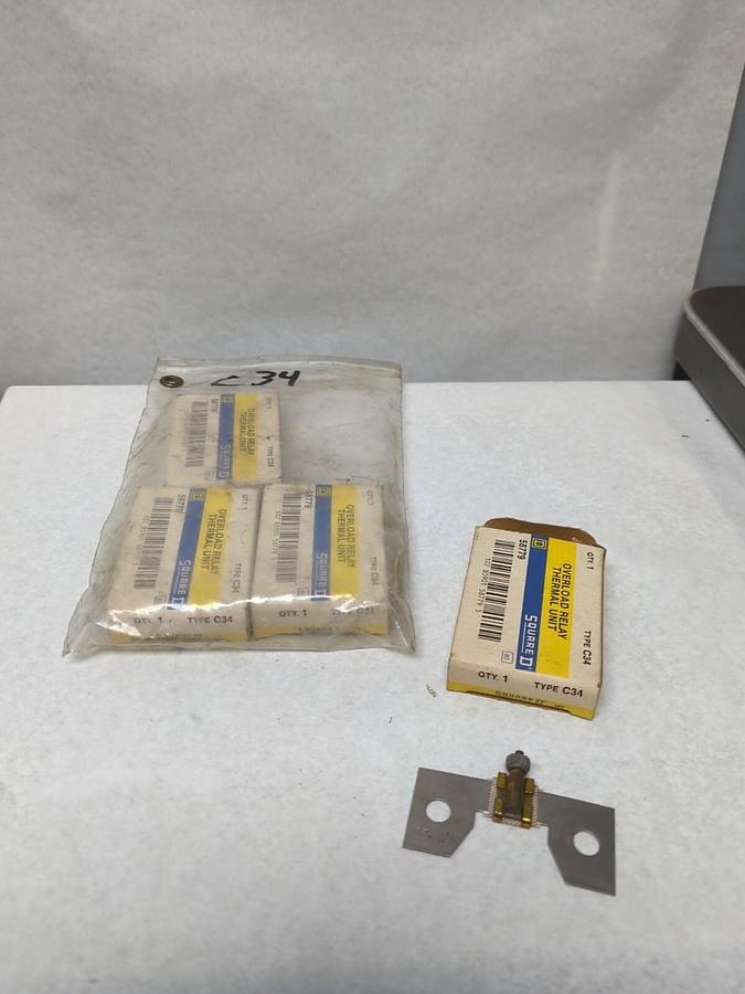 SQUARE D,C34,THERMAL OVERLOAD HEATER ELEMENT LOT OF 4 NOS