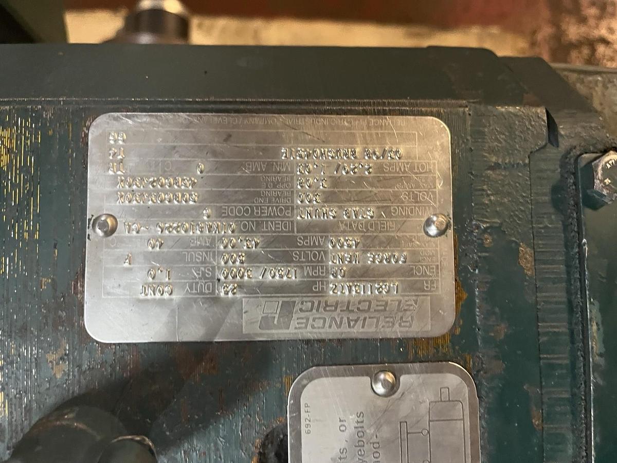 Used RELIANCE,LC2113ATZ,DC MOTOR 25HP 1750/3000RPM 500VDC SHUNT 300VDC