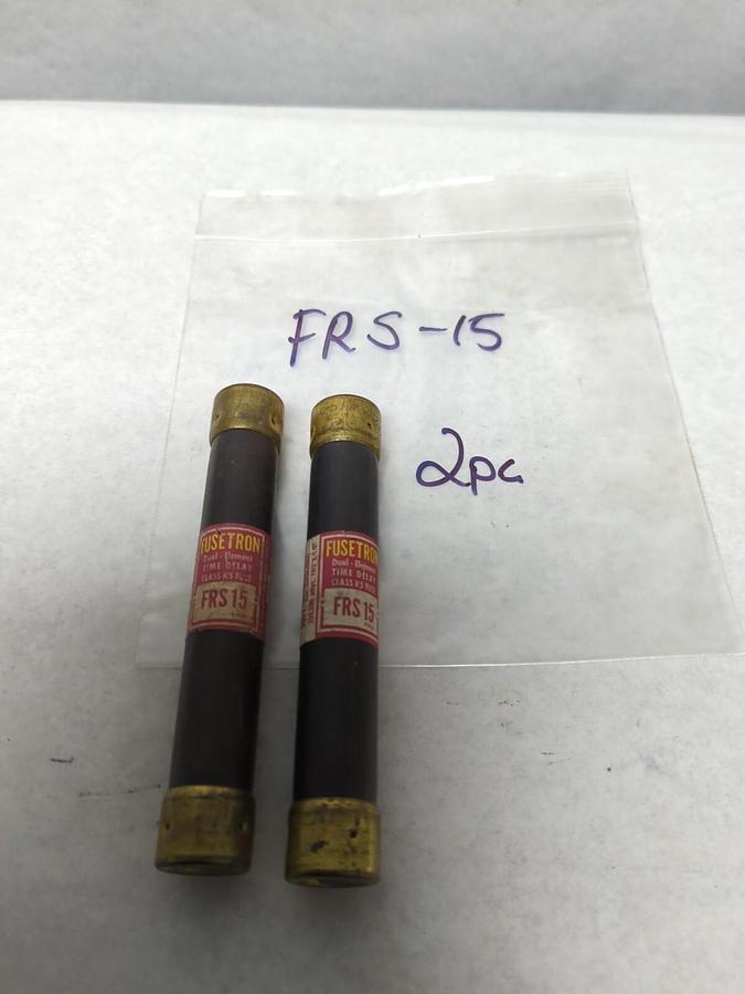 Used COOPER BUSSMANN,FRS-15,FUSETRON 15 AMP FUSE LOT OF 2 PRE-OWNED