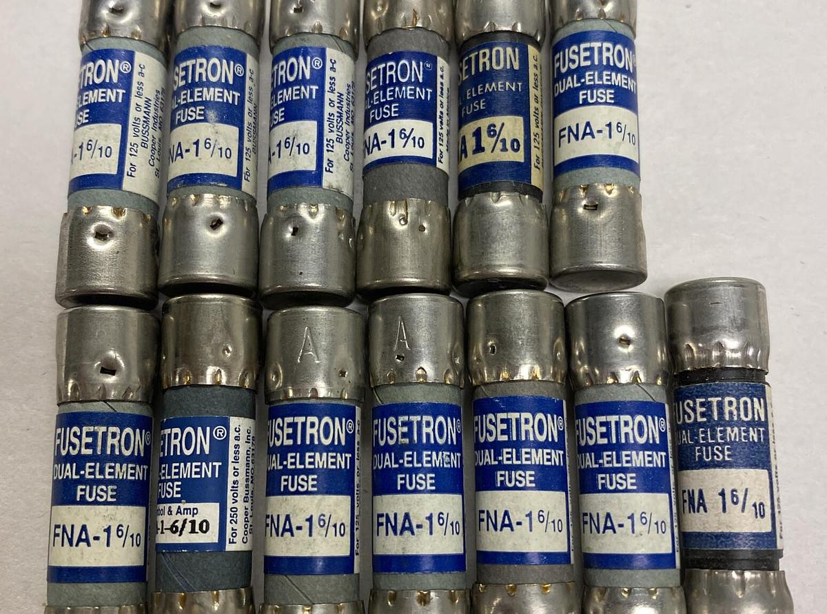Cooper Bussmann,FNA-1-6/10,Fusetron Fuse Lot Of 13 NOS