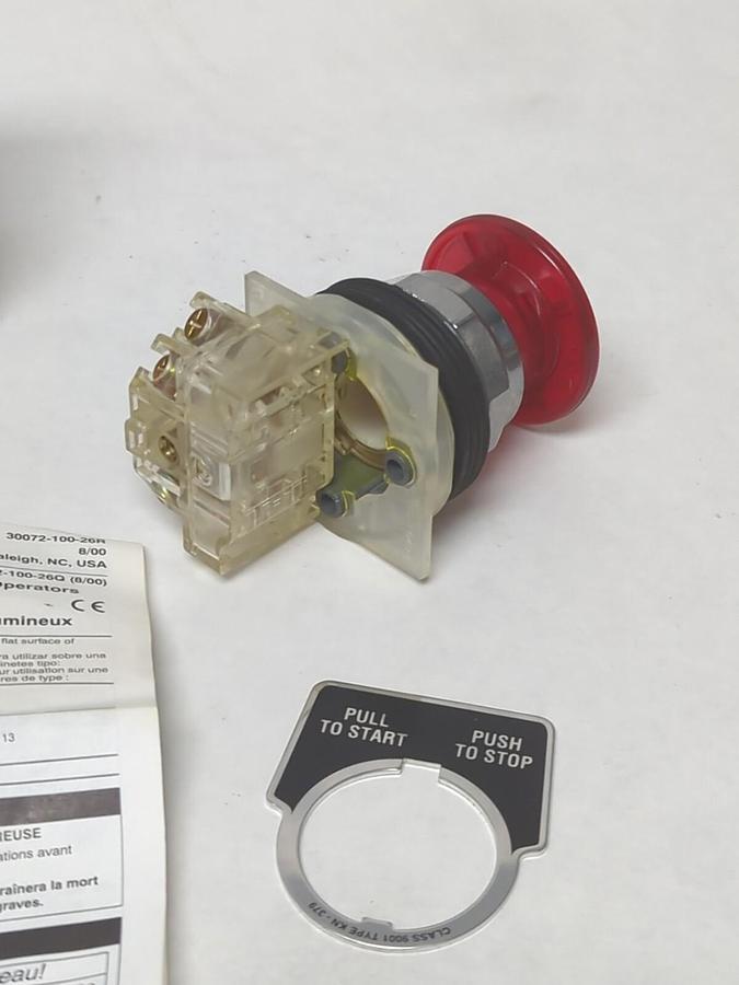 SQUARE D,KR9RH13,E-STOP EMERGEWNCY STOP PUSH/PULL OPERATOR NOS