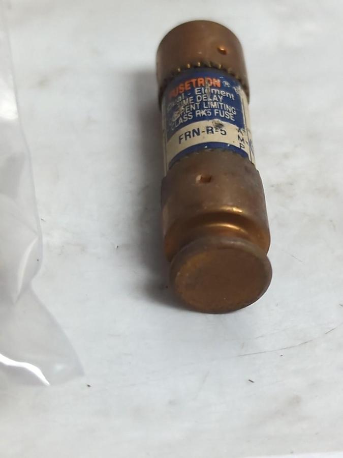 Used COOPER BUSSMANN,FRN-R-5,FUSETRON 5 AMP FUSE LOT OF 3 PRE-OWNED