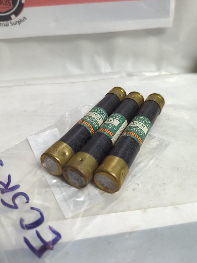Used BRUSH,ECSR-5,TIME DELAY 5 AMP FUSE LOT OF 3 PRE-OWNED