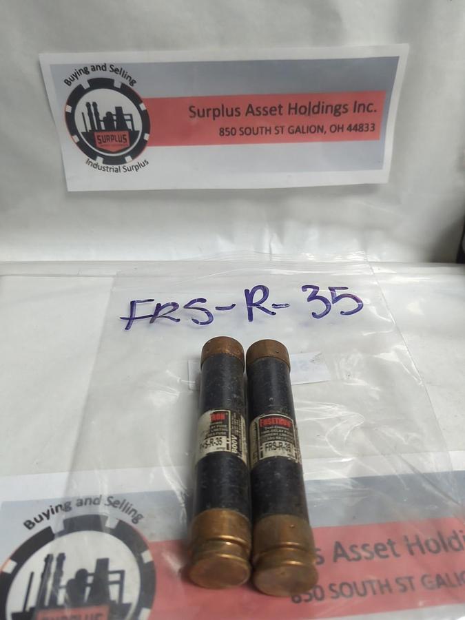 Used COOPER BUSSMANN,FRS-R-35,FUSETRON FUSE 35 AMP LOT OF 2 PRE-OWNED
