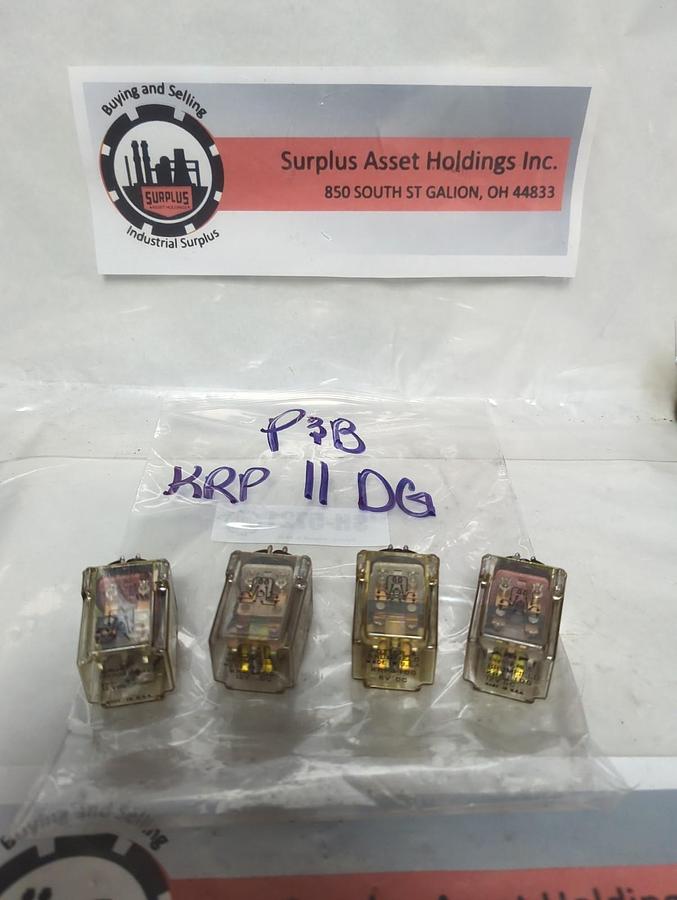 Used P&B,KRP11DG,PLUG IN RELAY 8-PIN LOT OF 4 PRE-OWNED