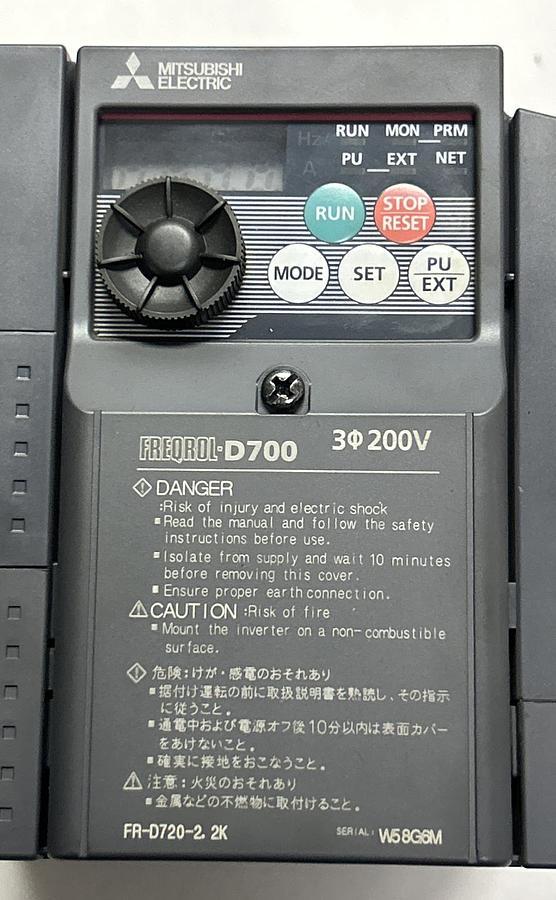 Used MITSUBISHI,FR-D720-2.2K,DRIVE INVERTER