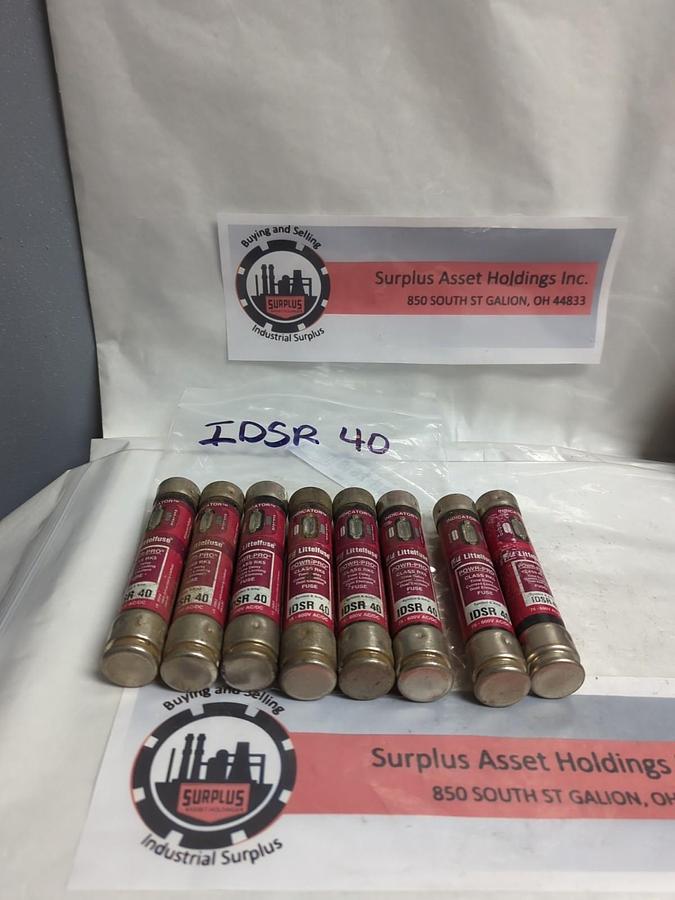 Used LITTELFUSE,IDSR40,INDICATOR 40 AMP FUSE LOT OF 8 PRE-OWNED
