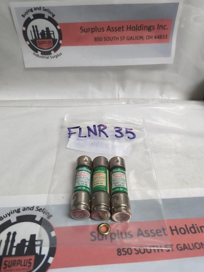 Used LITTELFUSE,FLNR-35,POWR-GARD 35 AMP FUSE LOT OF 3 PRE-OWNED