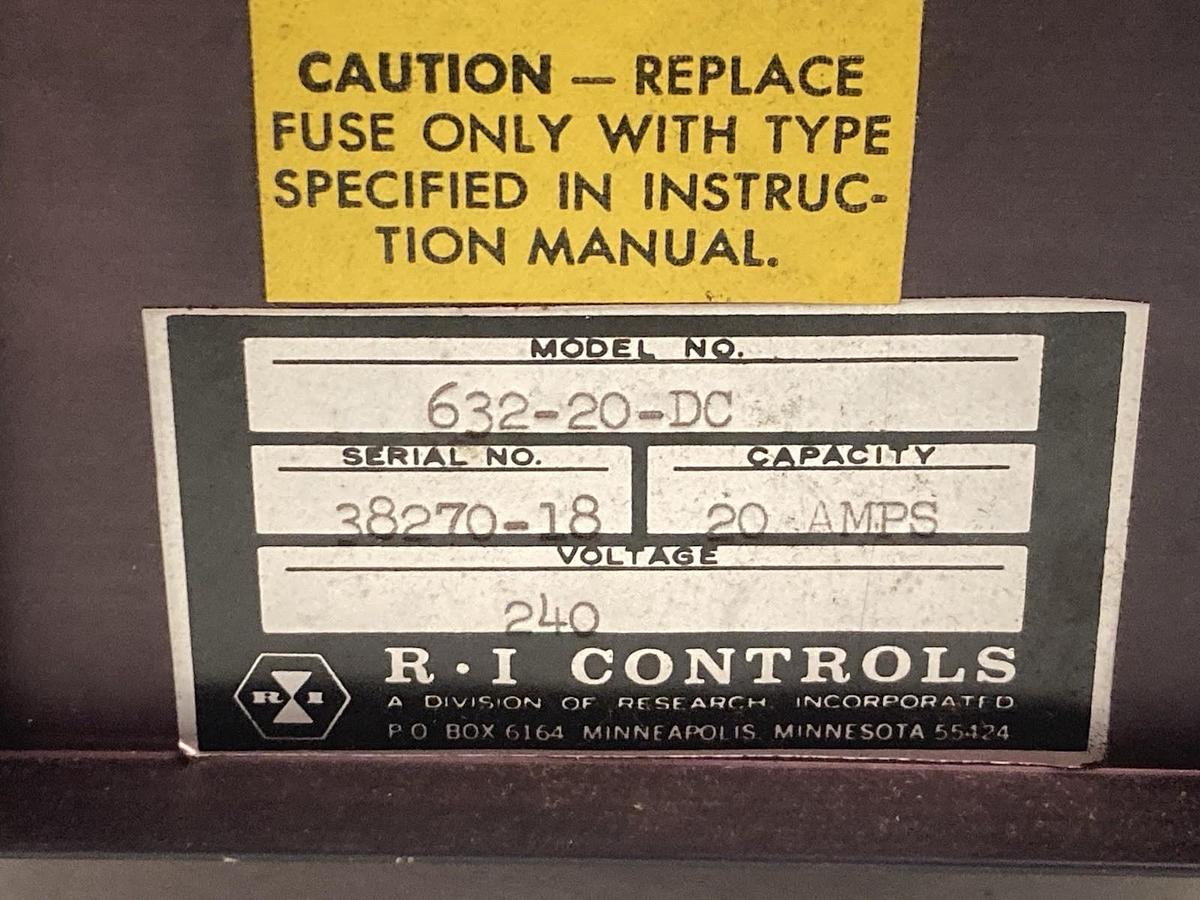 Used R.I Controls,632-20-DC,Module 240V 20A