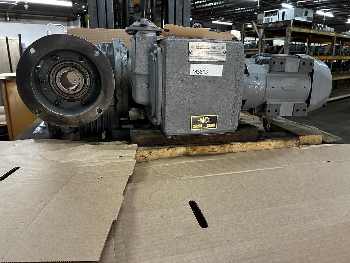 Used STERLING,WBFO,SPEED-TROL 1.5HP 1740/32RPM CONE GEAR REDUCER SMV30A075-W1 54:1