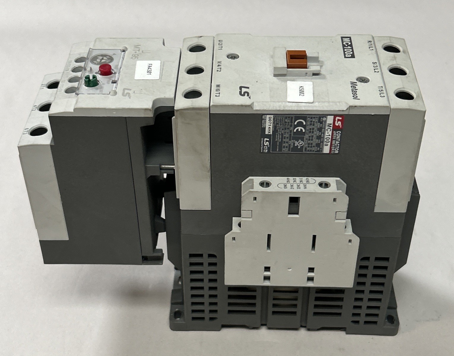 Used LS,MC-100A,CONTACTOR W/ MT-95 OVERLOAD RELAY