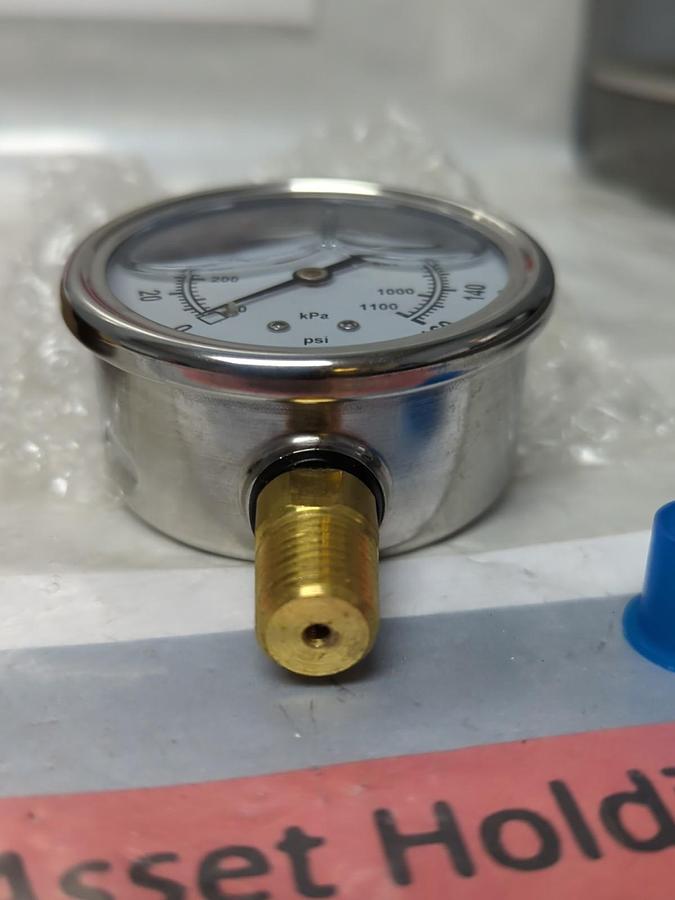 MARSH,J7652P,GAUGE 2-1/2 IN FACE 1/4 IN NPT BOTTOM CONNECTION 0-160PSI NOS