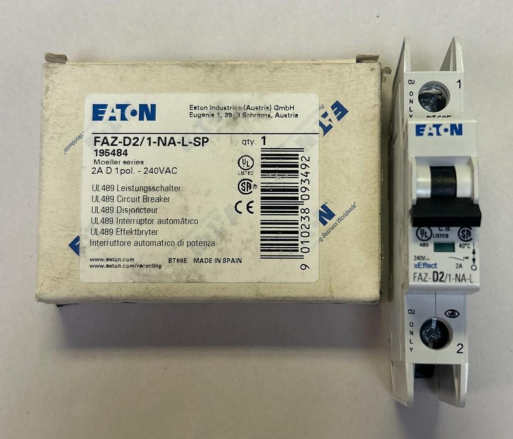 EATON,FAZ-D2/1-NA-L-SP,CIRCUIT BREAKER 2A 240V 1P NOS