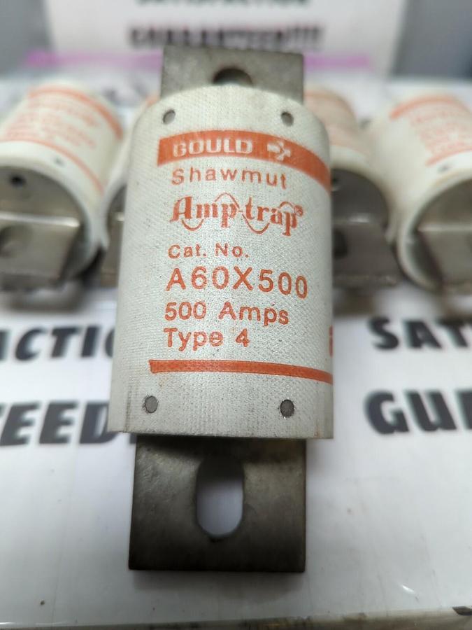 GOULD SHAWMUT,A60X500,AMP-TRAP 500 AMP FUSES LOT OF 7 NOS