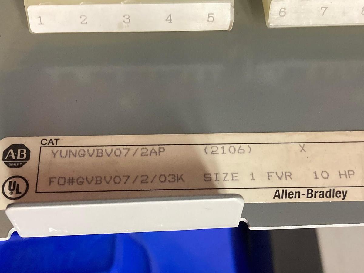 Used Allen-Bradley,2106,Size 1 Fused MCC 20 Inch Starter Feeder Bucket