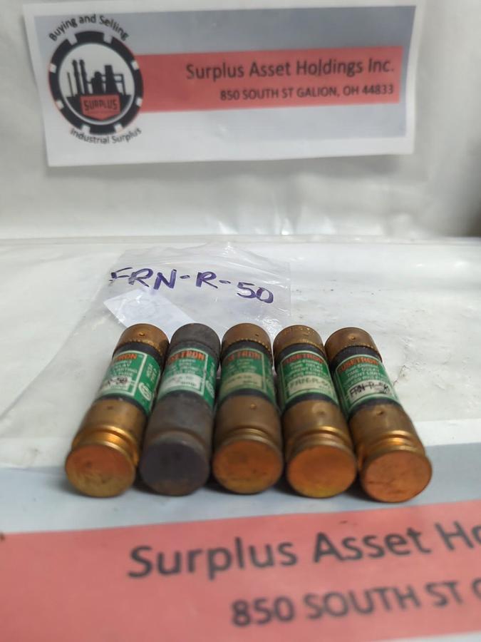 Used COOPER BUSSMANN,FRN-R-50,FUSETON FUSE 50 AMP LOT OF 5 PRE-OWNED