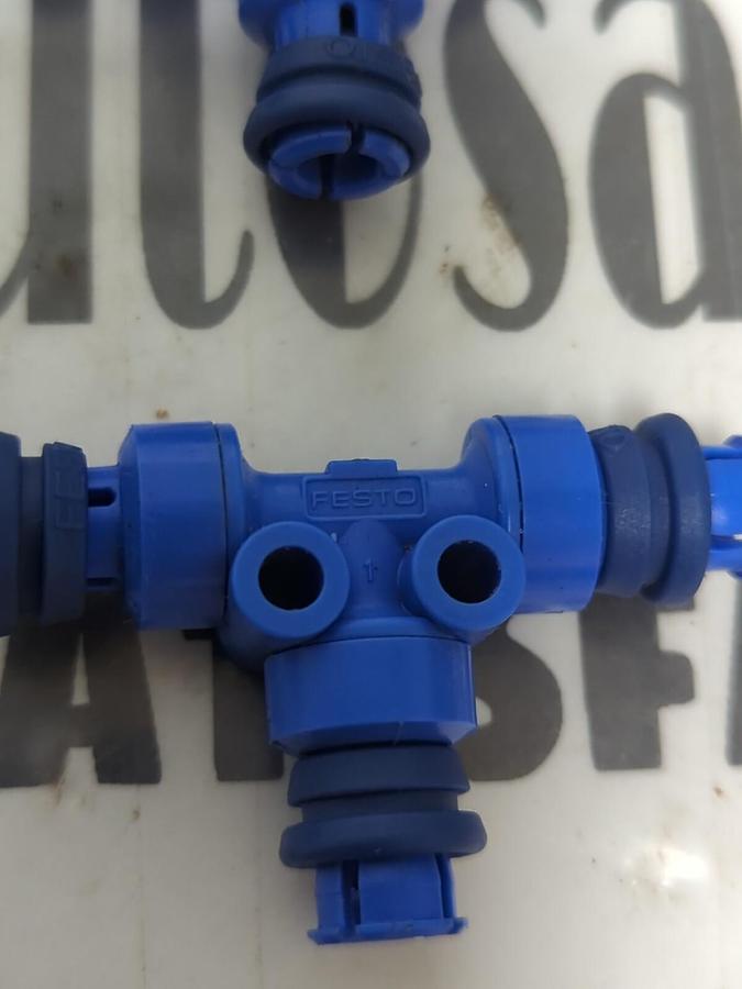 FESTO,1/4 INCH,TEE PUSH-IN PNEUMATIC UNION AIR FITTING LOT OF 12 NOS