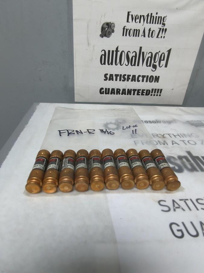 COOPER BUSSMANN,FRN-3/10,FUSETRON 3/10 AMP FUSES LOT OF 10 NOS