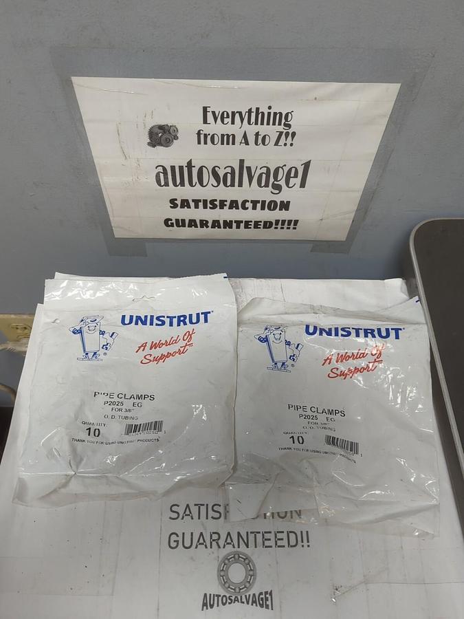 UNISTRUT,P2025-EG,3/8 INCH PIPE CLAMPS 2 BAGS OF 10 PCS. 20 PIECES TOTAL NEW