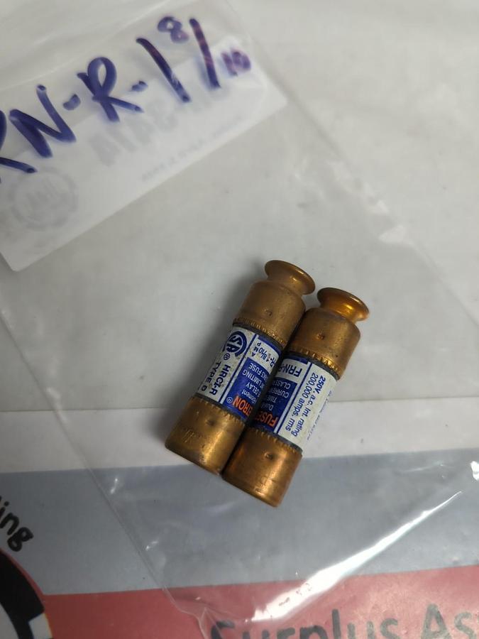 Used COOPER BUSSMANN,FRN-R-1-8/10,FUSETRON 1-8/10 AMP FUSE LOT OF 2 PRE-OWNED