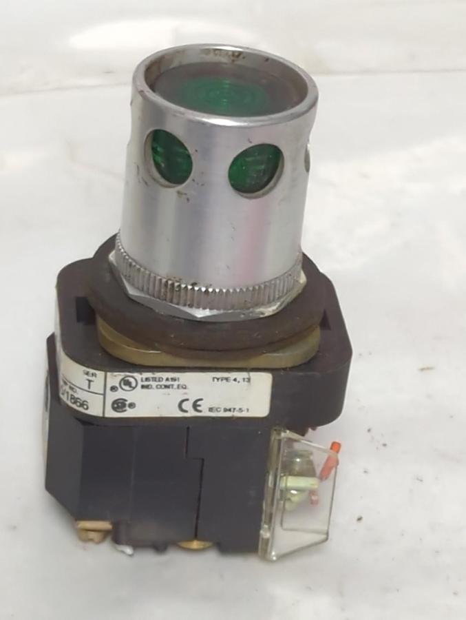 Used ALLEN BRADLEY,800T-PA16,SERIES T GREEN PUSHBUTTON PRE-OWNED