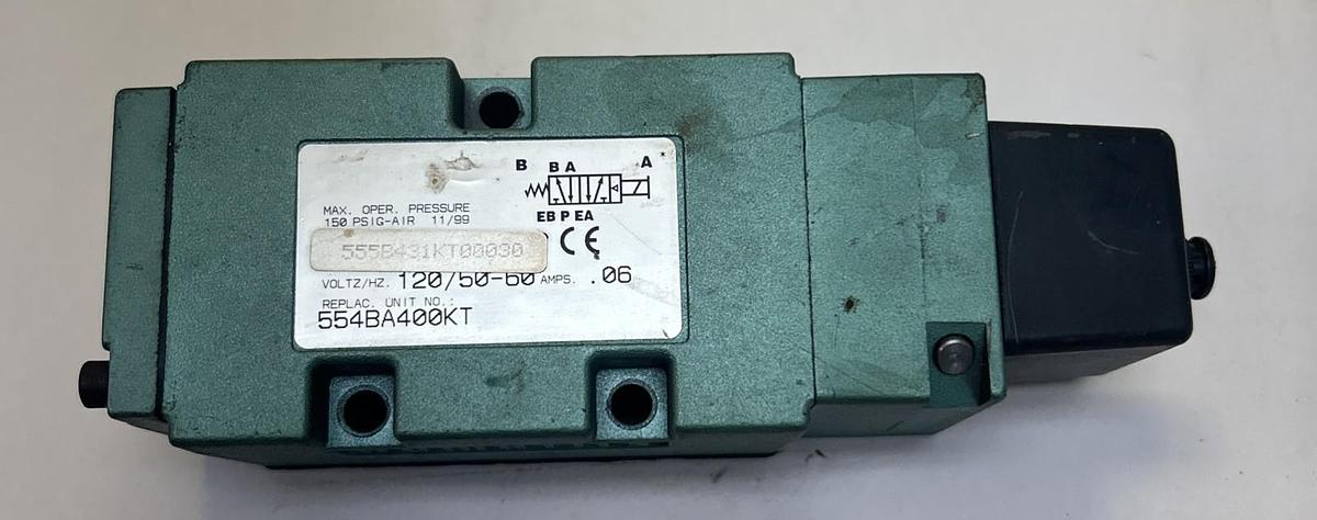 Used ASCO,554BA400KT,SOLENOD VALVE 150 PSIG