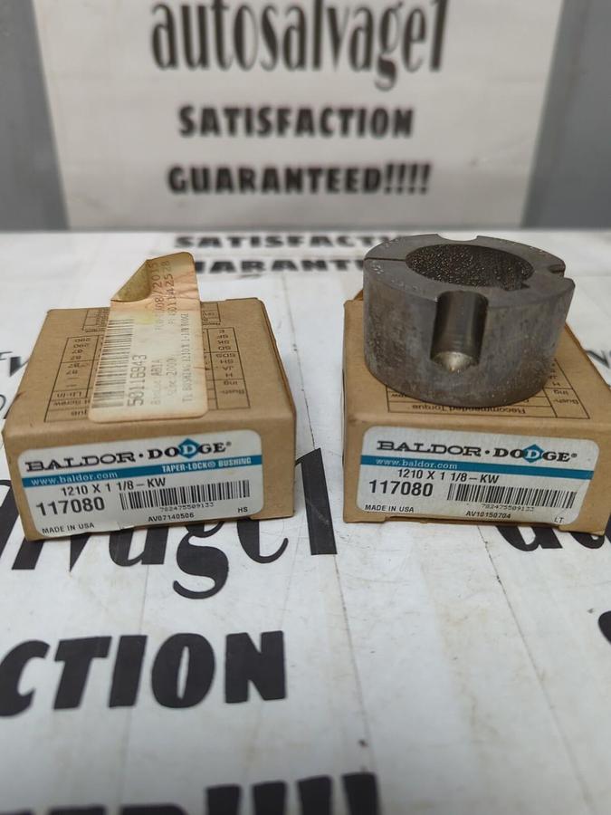 BALDOR DODGE,117080 1210X1-1/8-KW,TAPER-LOCK BUSHINGS LOT OF 2 NOS