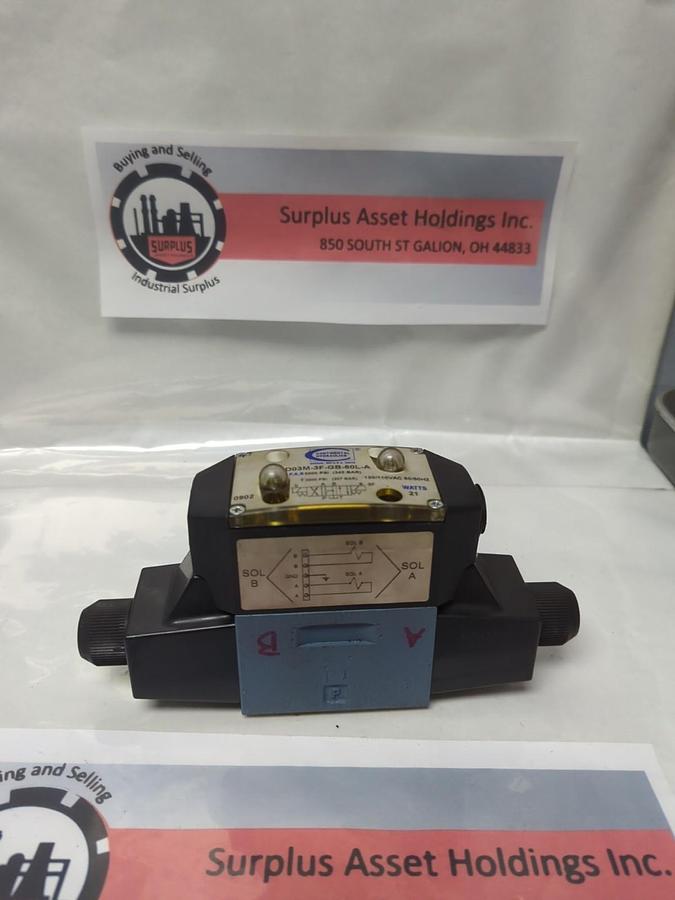 Used CONTINENTAL HYDRAULICS,VSD03M-3F-GB-60L-A,VALVE 120/110VAC 60/50HZ 21 WATTS