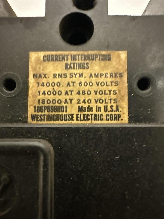 Used Westinghouse,FA3040V,3 Pole 40 Amp 300 VAC Circuit Breaker
