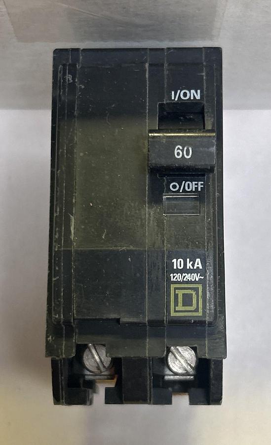 Used SQUARE D,QO260,CIRCUIT BREAKER 60A 120/240V 2P LOT OF 6