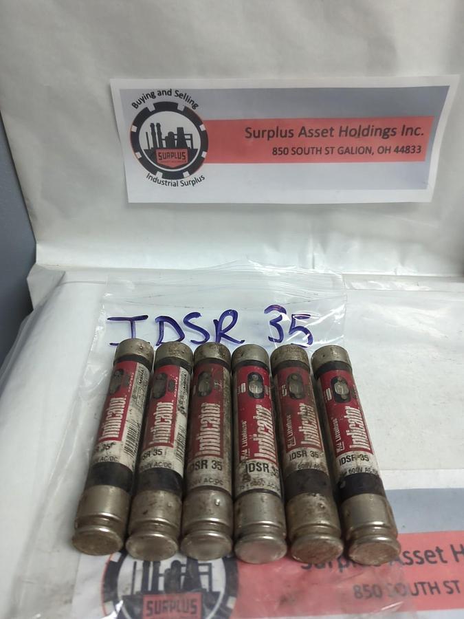 Used LITTELFUSE,IDSR35,INDICATOR FUSE 35 AMP LOT OF 6 PRE-OWNED