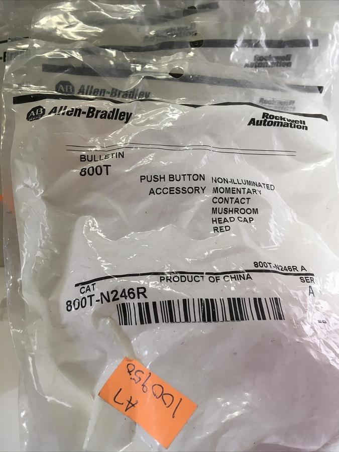 Allen-Bradley,800T-N246R,Push Button Mushroom Head Cap Red LOT OF 4