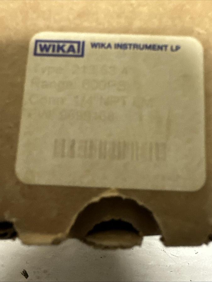 Used Wika,213.53 4",0-600PSI Stainless Steel Gauge