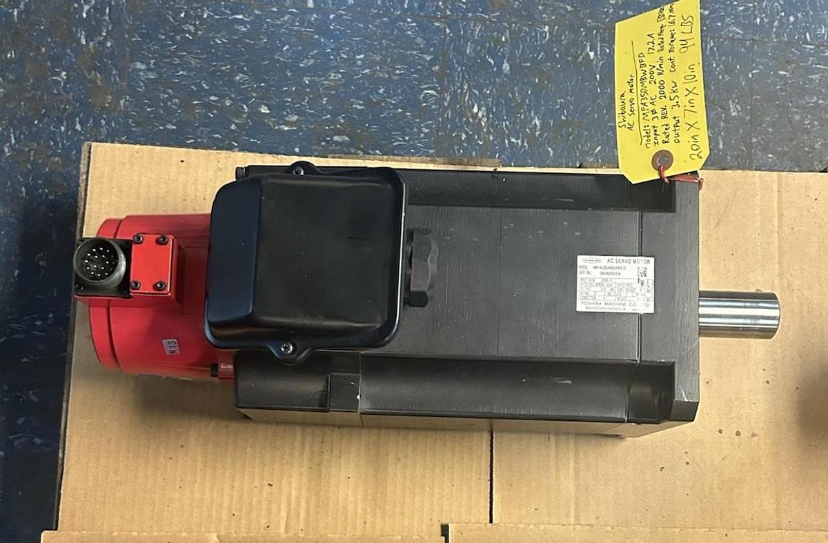 Used TOSHIBA,MFA350MBWBFD,AC SERVO MOTOR 200V 2000RPM 3.5KW