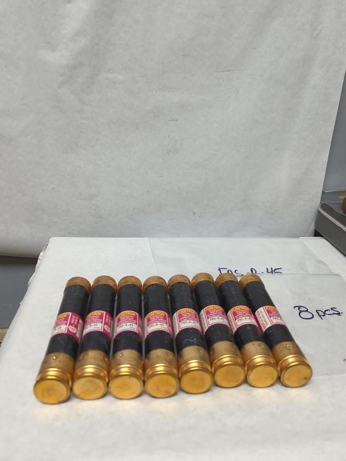 Used COOPER BUSSMANN,FRS-R-45,FUSETRON 45 AMP FUSE LOT OF 8 PRE-OWNED