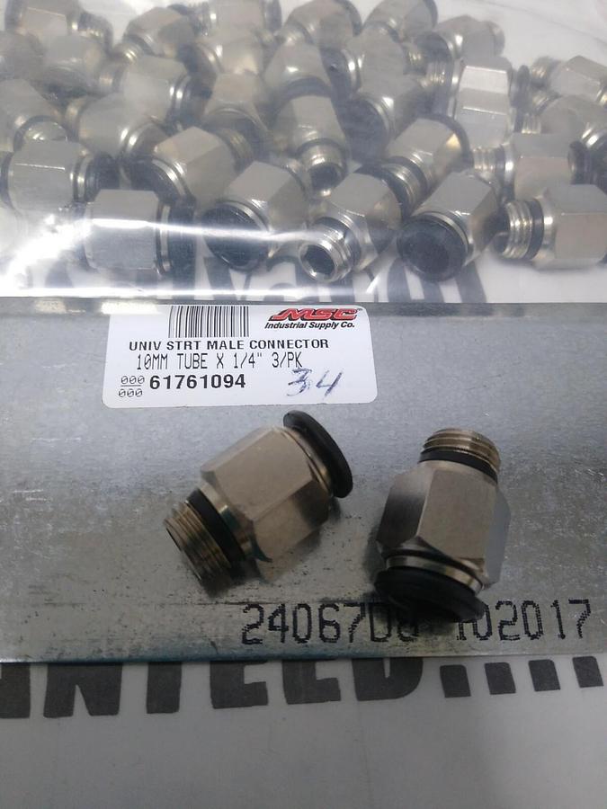 UNBRANDED,61761094,TUBE STRAIGHT MALE CONNECTOR 10MMX1/4 IN LOT OF 34 NOS