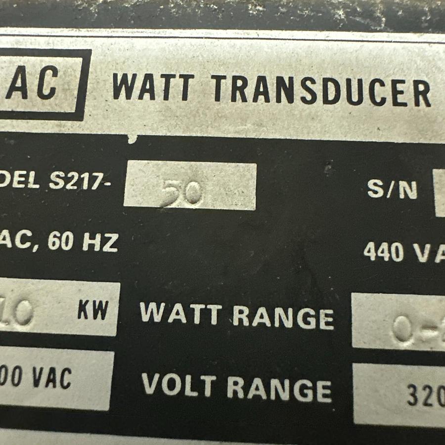 Used AAC,S217-50,Watt Transducer