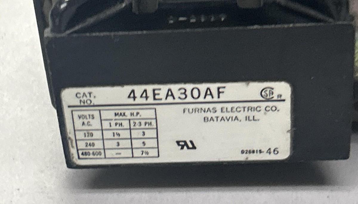 Used SIEMENS FURNAS ELECTRIC,44EA30AF,CONTACTOR